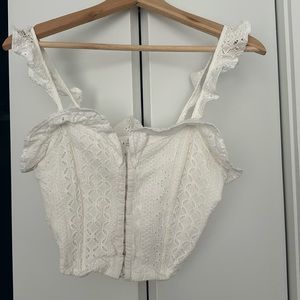 White Corset Lace Top